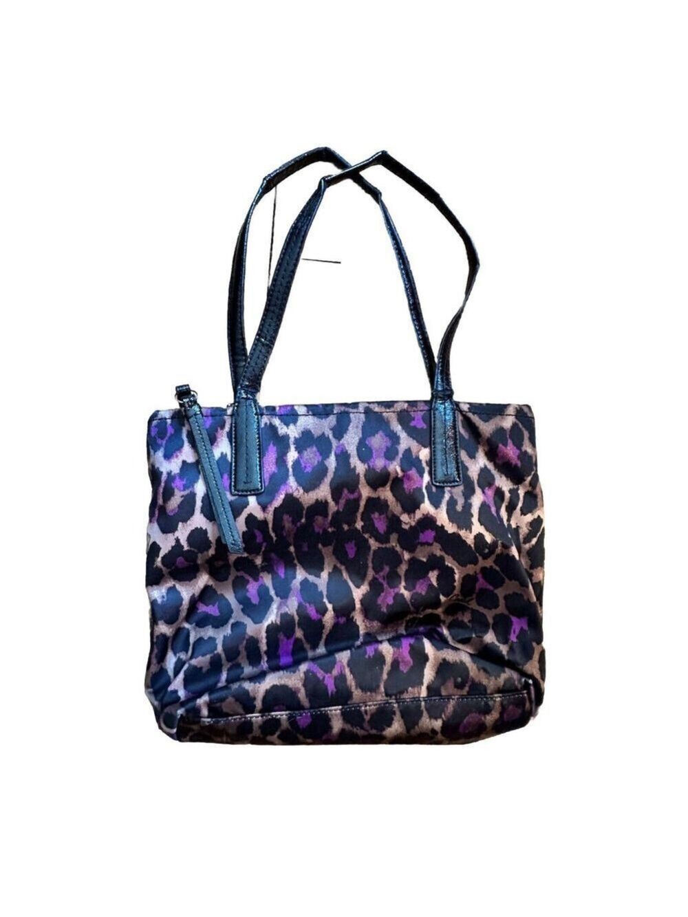 COACH Game Ocelot Tote Violet Purple Brown Black Animal Print Leopard F25282 - Picture 3 of 14